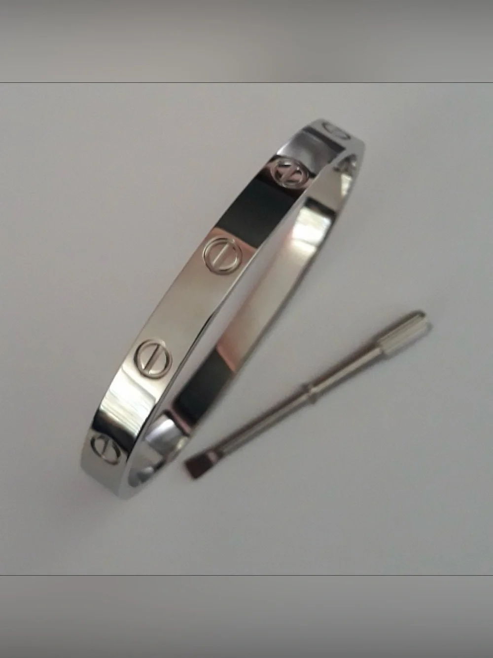 Generic Silver Screw Cuff Bangle Bracelet with Screwdriver